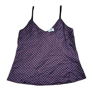 GAP Body Women's Medium Satin Polyester Cami Top Soft Geometric Tank Camisole